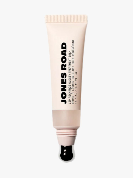 Jones Road Lip Recharge in branded tube component on a light gray background